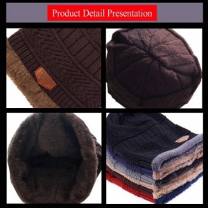 Skullies & Beanies Winter Beanie hat- Warm Knit Hat Thick Fleece Lined Winter Hat for Men Women - Coffee - C718X7XX2QO $8.41