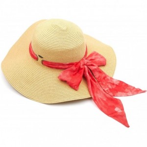 Sun Hats Pull Through Sash Scarf Eyelets Straw Hat Floppy Foldable Roll up Beach Travel Sun Hat (ST-2026-3017-20) - C4194RSID...
