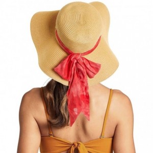 Sun Hats Pull Through Sash Scarf Eyelets Straw Hat Floppy Foldable Roll up Beach Travel Sun Hat (ST-2026-3017-20) - C4194RSID...