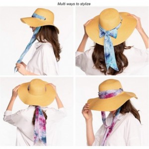 Sun Hats Pull Through Sash Scarf Eyelets Straw Hat Floppy Foldable Roll up Beach Travel Sun Hat (ST-2026-3017-20) - C4194RSID...