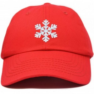 Baseball Caps ICY Snowflake Hat Womens Baseball Cap - Red - CC18ZQ5XTZ0 $16.18