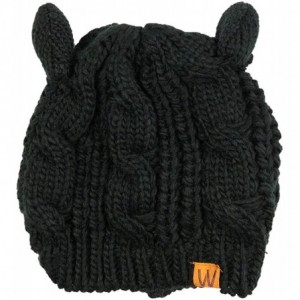 Skullies & Beanies Winter Thick Knit Beanie Slouchy Beanie for Men & Women - Ebony - C4180K7OKCQ $9.99