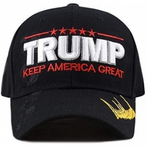Baseball Caps Trump 2020 Keep America Great 3D Embroidery American Flag Baseball Cap - 019 Black - C618XNZ3DK2 $23.44
