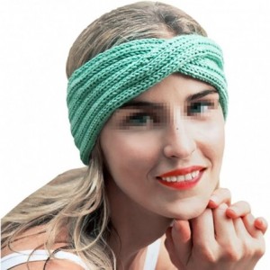 Cold Weather Headbands Women Winter Twisted Crochet Headband Knitted Headwrap Headwear Ear Warmer Head Warmer - Deep Blue - C...