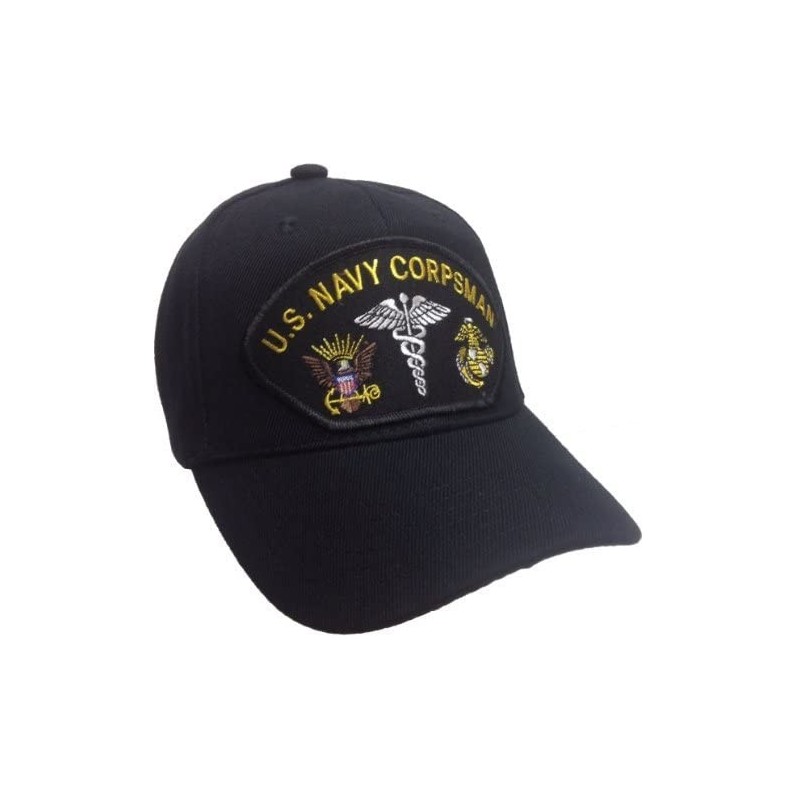 Baseball Caps Corpsman Hat US Navy Marine Corps FMF Black w/Free Sticker - CK11CPX257N $18.55