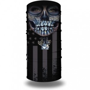 Balaclavas Camouflage American Flag Print Balaclava Bandana Neck Gaiter Scarf Headband - Skull Lady 3 - CT199L80L88 $9.52