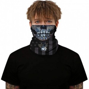 Balaclavas Camouflage American Flag Print Balaclava Bandana Neck Gaiter Scarf Headband - Skull Lady 3 - CT199L80L88 $9.52