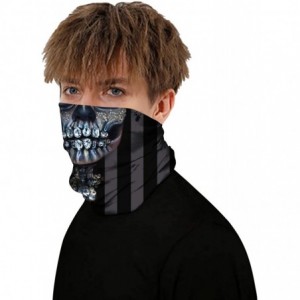 Balaclavas Camouflage American Flag Print Balaclava Bandana Neck Gaiter Scarf Headband - Skull Lady 3 - CT199L80L88 $9.52