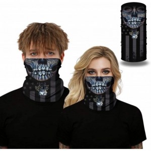 Balaclavas Camouflage American Flag Print Balaclava Bandana Neck Gaiter Scarf Headband - Skull Lady 3 - CT199L80L88 $9.52