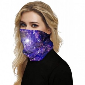 Balaclavas Unisex Seamless Rave Multifunctional Headwear Face Mask Headband Neck Gaiter - Purple Galaxy - CG197UWTSAG $25.02