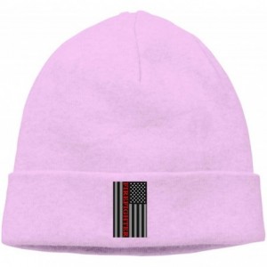 Skullies & Beanies Firefighter Red Line Flag Winter Men's Warm Skull Cap Cycling Beanie for Men & Women - Pink - C218L82SNX2 ...