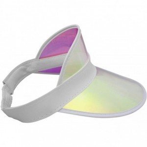 Visors Tennis Beach Colored Plastic Clear Sun Bingo Vegas Dealer Golf Casino Visor Hat - Pink Iridescent - CY18R37A647 $11.44