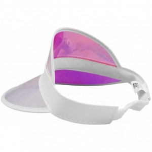 Visors Tennis Beach Colored Plastic Clear Sun Bingo Vegas Dealer Golf Casino Visor Hat - Pink Iridescent - CY18R37A647 $11.44