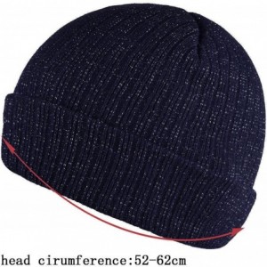 Skullies & Beanies Unisex Beanie Knit Winter Soft Warm Hats for Women and Men Beanies Skull Caps - Dark-blue - C1186ICEQND $9.70
