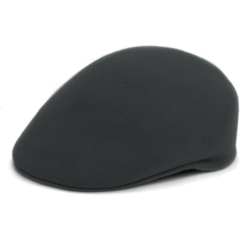 Newsboy Caps Premium Wool English Flat Cap Newsboy Hat - Charcoal - CX128LYW1RX $18.96