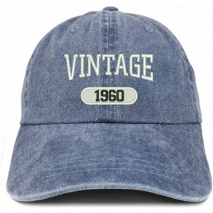 Baseball Caps Vintage 1960 Embroidered 60th Birthday Soft Crown Washed Cotton Cap - Navy - C1180WW0IW2 $16.03