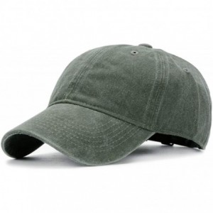 Baseball Caps Vintage Baseball Cap 100% Washed Twill Soft Cotton Adjustable Unisex Dad-Hat - Army Green - CK18SKZH6XL $9.03