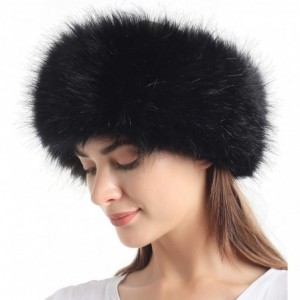 Cold Weather Headbands Faux Fur Headband with Elastic for Women's Winter Earwarmer Earmuff - Black - CG12LH25T6L $24.54