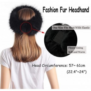 Cold Weather Headbands Faux Fur Headband with Elastic for Women's Winter Earwarmer Earmuff - Black - CG12LH25T6L $11.35