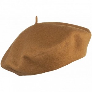 Berets French Style Lightweight Casual Classic Solid Color Wool Beret - Timber - CR120Q2NQPJ $11.51