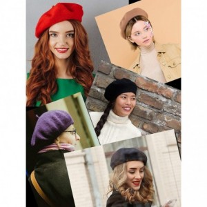 Berets French Style Lightweight Casual Classic Solid Color Wool Beret - Timber - CR120Q2NQPJ $19.36