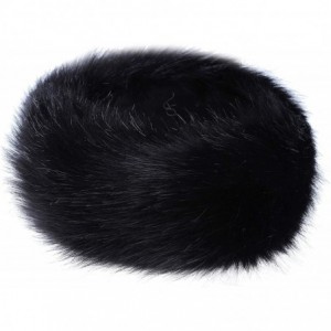 Cold Weather Headbands Faux Fur Headband with Elastic for Women's Winter Earwarmer Earmuff - Black - CG12LH25T6L $11.35