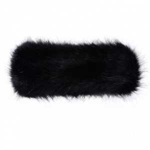 Cold Weather Headbands Faux Fur Headband with Elastic for Women's Winter Earwarmer Earmuff - Black - CG12LH25T6L $27.31