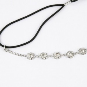 Headbands Floral Crystal Pave Queen Bridal Bridesmaid Flower Girl Stretch Headband - CF11PW8ROTH $9.90