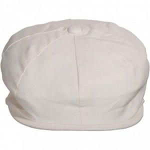 Newsboy Caps Men's Linen Cotton Blend Newsboy Ivy Hat 8-Panel Cabbie Cap - White - CG18YTNY2WZ $11.42