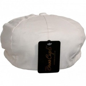 Newsboy Caps Men's Linen Cotton Blend Newsboy Ivy Hat 8-Panel Cabbie Cap - White - CG18YTNY2WZ $11.42