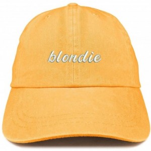 Baseball Caps Blondie Embroidered Washed Cotton Adjustable Cap - Mango - CP185LU9XZZ $35.74