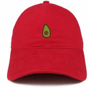 Baseball Caps Avocado Embroidered Low Profile Cotton Cap Dad Hat - Red - CN12NE2MGOG $17.35