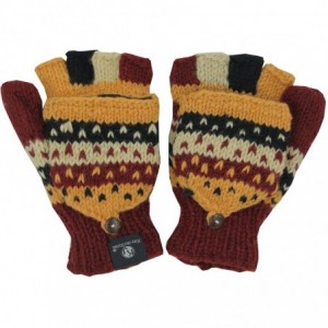 Skullies & Beanies Nepal Hand Knit Ear Flaps Beanie Ski Wool Hat & Glove Mitten Set - Earth 5 - C412O2WQAKQ $14.87