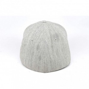 Baseball Caps Midnight Eagle' Leather Patch Flex Fit Fitted Hat - (Heather Grey) - CQ1950UO2OQ $36.25