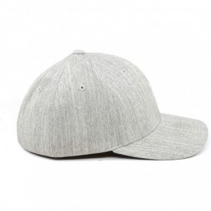 Baseball Caps Midnight Eagle' Leather Patch Flex Fit Fitted Hat - (Heather Grey) - CQ1950UO2OQ $36.25