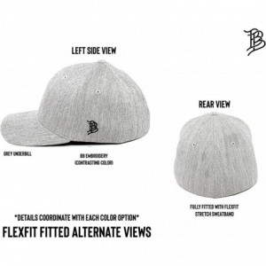 Baseball Caps Midnight Eagle' Leather Patch Flex Fit Fitted Hat - (Heather Grey) - CQ1950UO2OQ $36.25