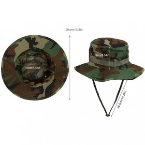 Sun Hats Outdoor Fishing Hat Sun UV Protection Men Foldable Camping Bucket Boonie Cap One Size-22-22.8''/56-58cm - Green - CG...