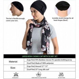 Skullies & Beanies Bamboo Cotton Liner Chemo Headwear for Womenwith Silky Scarfs for Cancer Hair Loss Sleep Caps Beanie - C31...