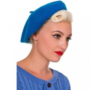 Skullies & Beanies Claire Vintage Retro Beret Hat - Petrol Blue - CD12MZGFTMC $15.43