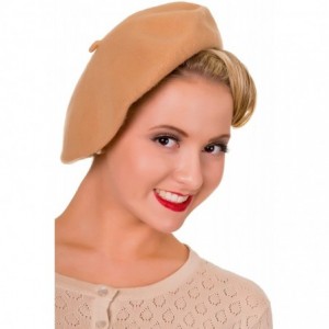 Skullies & Beanies Claire Vintage Retro Beret Hat - Petrol Blue - CD12MZGFTMC $15.43