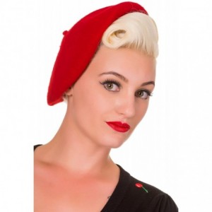 Skullies & Beanies Claire Vintage Retro Beret Hat - Petrol Blue - CD12MZGFTMC $15.43