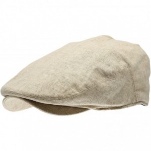 Newsboy Caps Men's Linen Flat Ivy Gatsby Summer Newsboy Hats - Khaki - C312EBEJE1X $13.38