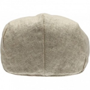 Newsboy Caps Men's Linen Flat Ivy Gatsby Summer Newsboy Hats - Khaki - C312EBEJE1X $13.38