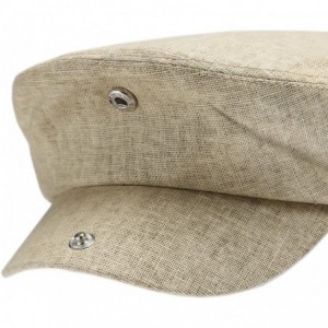 Newsboy Caps Men's Linen Flat Ivy Gatsby Summer Newsboy Hats - Khaki - C312EBEJE1X $13.38