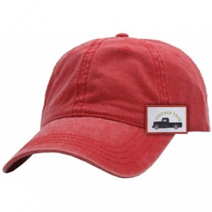 Baseball Caps Vintage Washed Cotton Adjustable Dad Hat Baseball Cap - Tp Red - CV12MAYFBCN $10.93