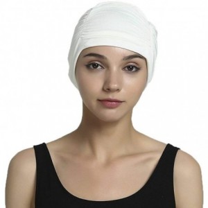 Skullies & Beanies Bamboo Fashion Chemo Cancer Beanie Hats for Woman Ladies Daily Use - Cream White - CS183MR7U7Q $14.34