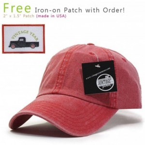 Baseball Caps Vintage Washed Cotton Adjustable Dad Hat Baseball Cap - Tp Red - CV12MAYFBCN $10.93