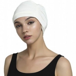 Skullies & Beanies Bamboo Fashion Chemo Cancer Beanie Hats for Woman Ladies Daily Use - Cream White - CS183MR7U7Q $14.34