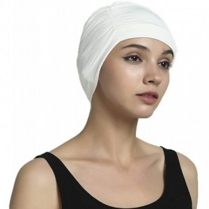 Skullies & Beanies Bamboo Fashion Chemo Cancer Beanie Hats for Woman Ladies Daily Use - Cream White - CS183MR7U7Q $14.34