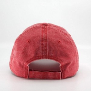 Baseball Caps Vintage Washed Cotton Adjustable Dad Hat Baseball Cap - Tp Red - CV12MAYFBCN $10.93